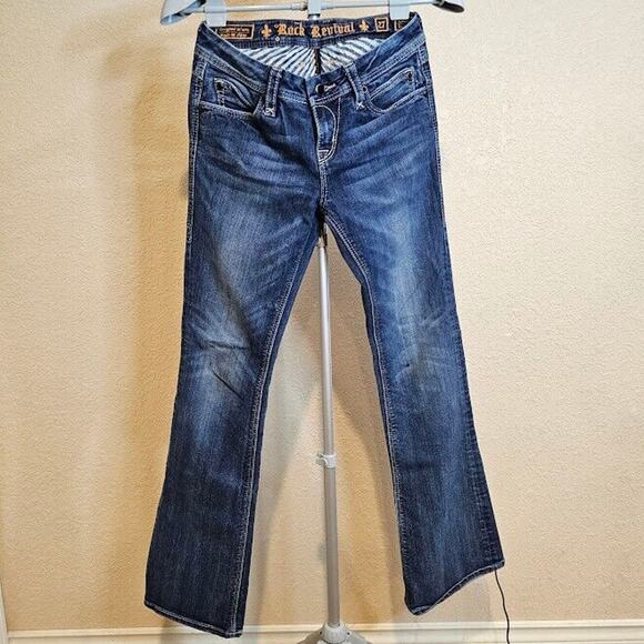 Size 27 Rock Revival Charlotte Easy Boot Cut Jeans - SEE PHOTOS AND DESCRIPTION - Picture 2 of 16